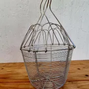 Vintage rigid woven metal salad bowl
