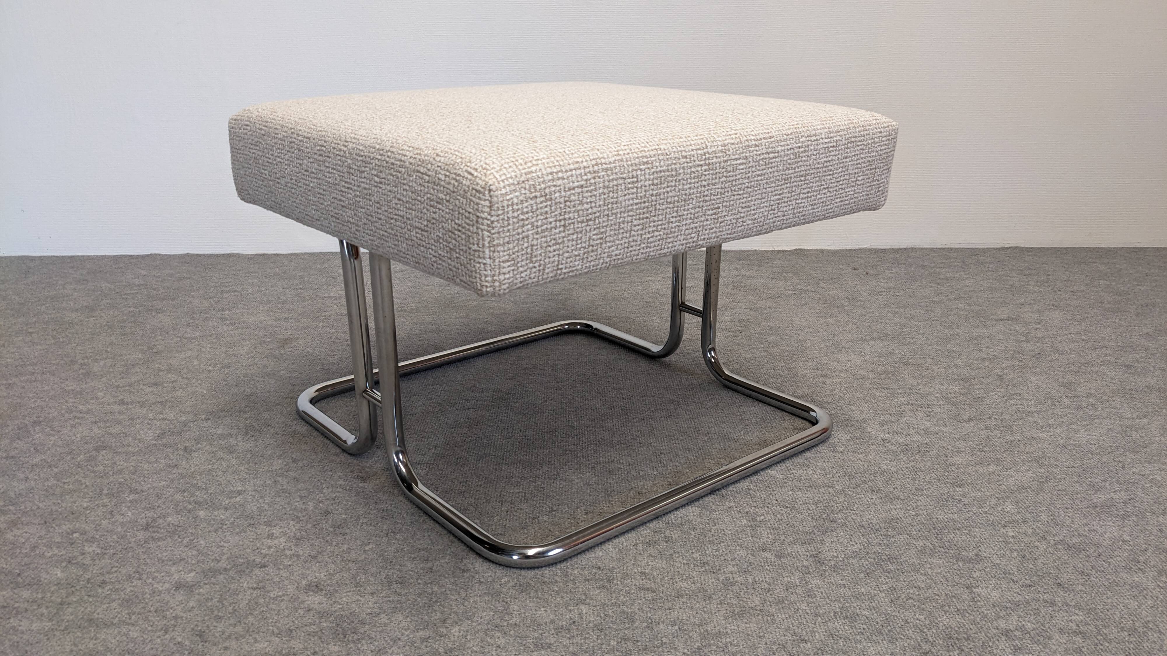 Low stool or tubular ottoman Space Age, France around 1970