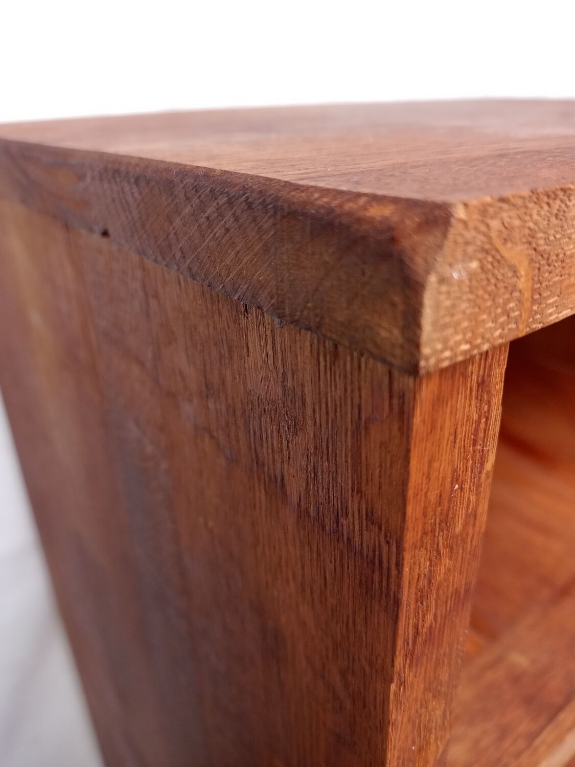Bedside table in wooden slats