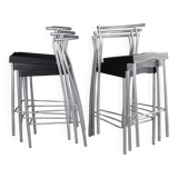 Six Stackable Hi-Glob Philippe Starck Bar Stools for Kartell, Italy, 1993