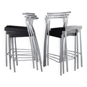 Six tabourets de bar empilables Hi-Glob Philippe Starck pour Kartell, Italie, 1993