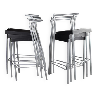 Six Stackable Hi-Glob Philippe Starck Bar Stools for Kartell, Italy, 1993