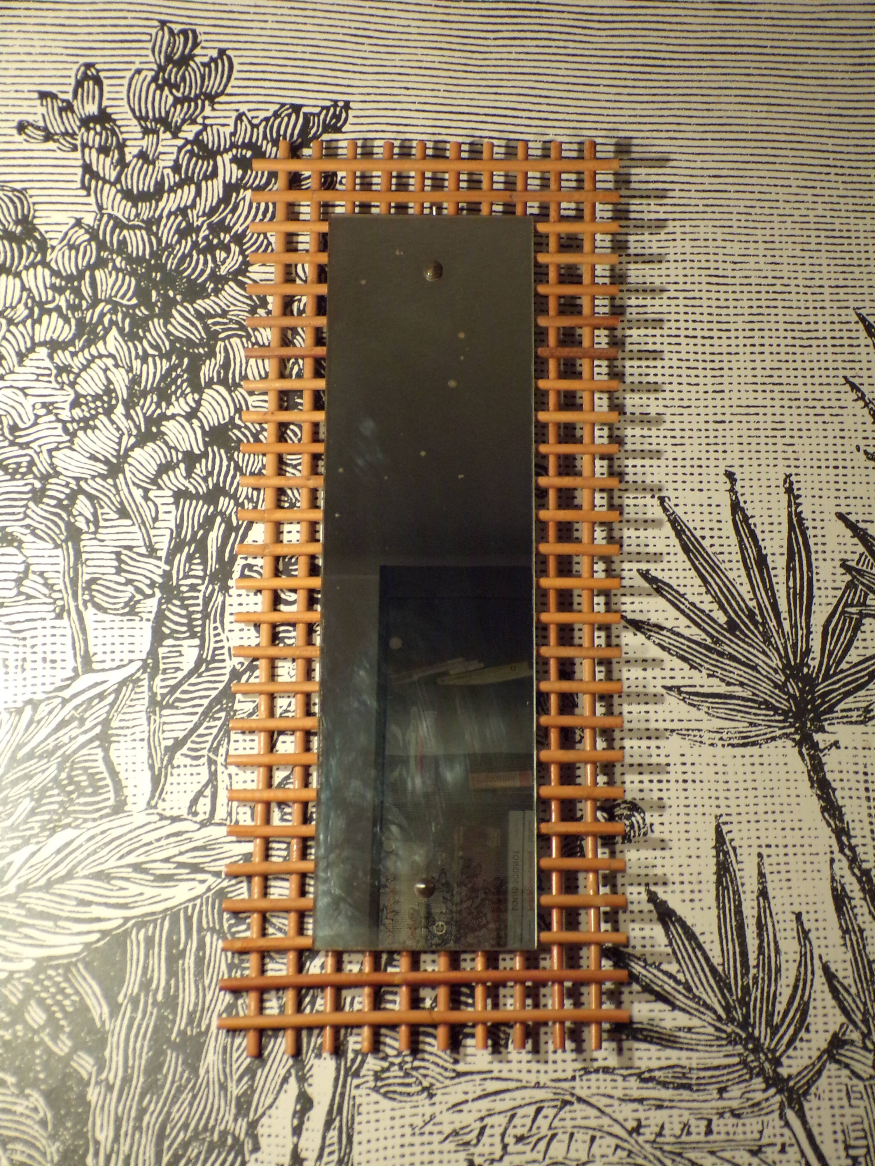Vintage rattan mirror