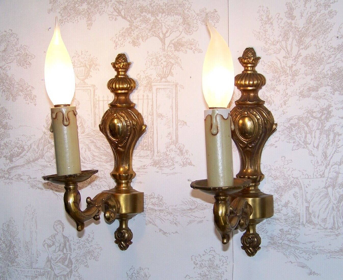 Pair of brass sconces