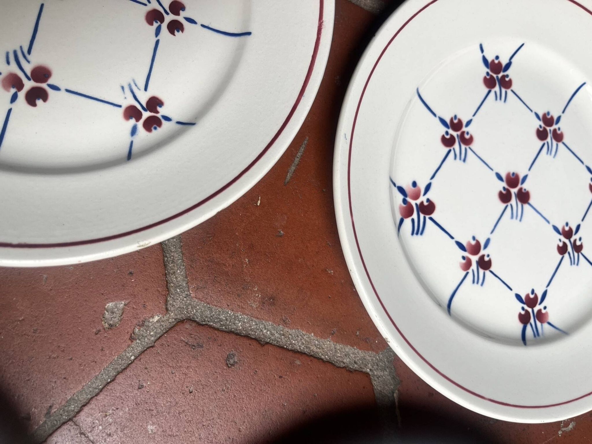 6 assiettes plates Badonviller modèle Normandie