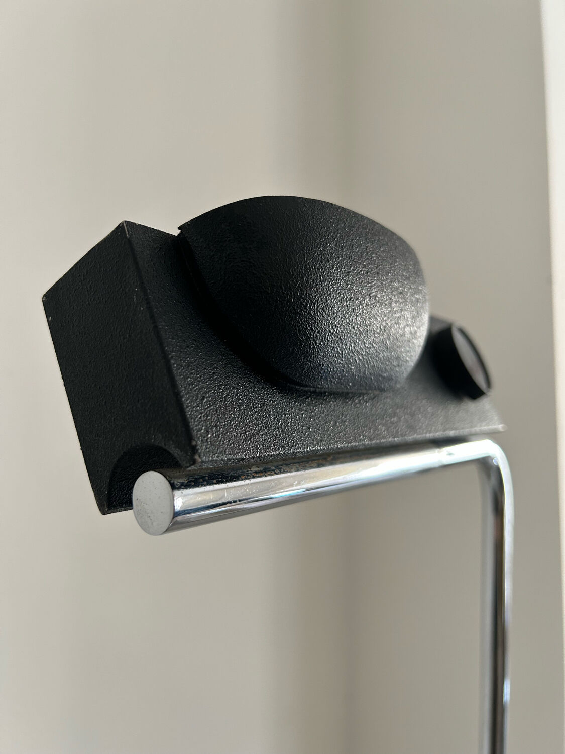 Vintage adjustable floor lamp, chrome and black, Gismondi for Artemide, Italy 1980