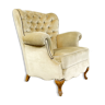 Fauteuil en velours blanc classique