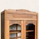 Parisian art deco glass cabinet in raw wood
