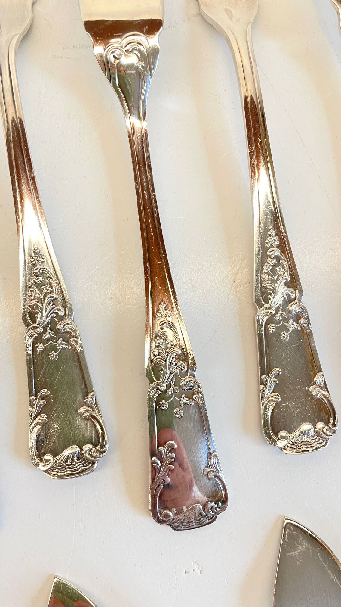 PLATIL 12 Couverts à Poisson  Métal Argenté