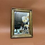 miroir ancien feuille d or bois