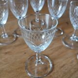 8 small vintage liqueur glasses