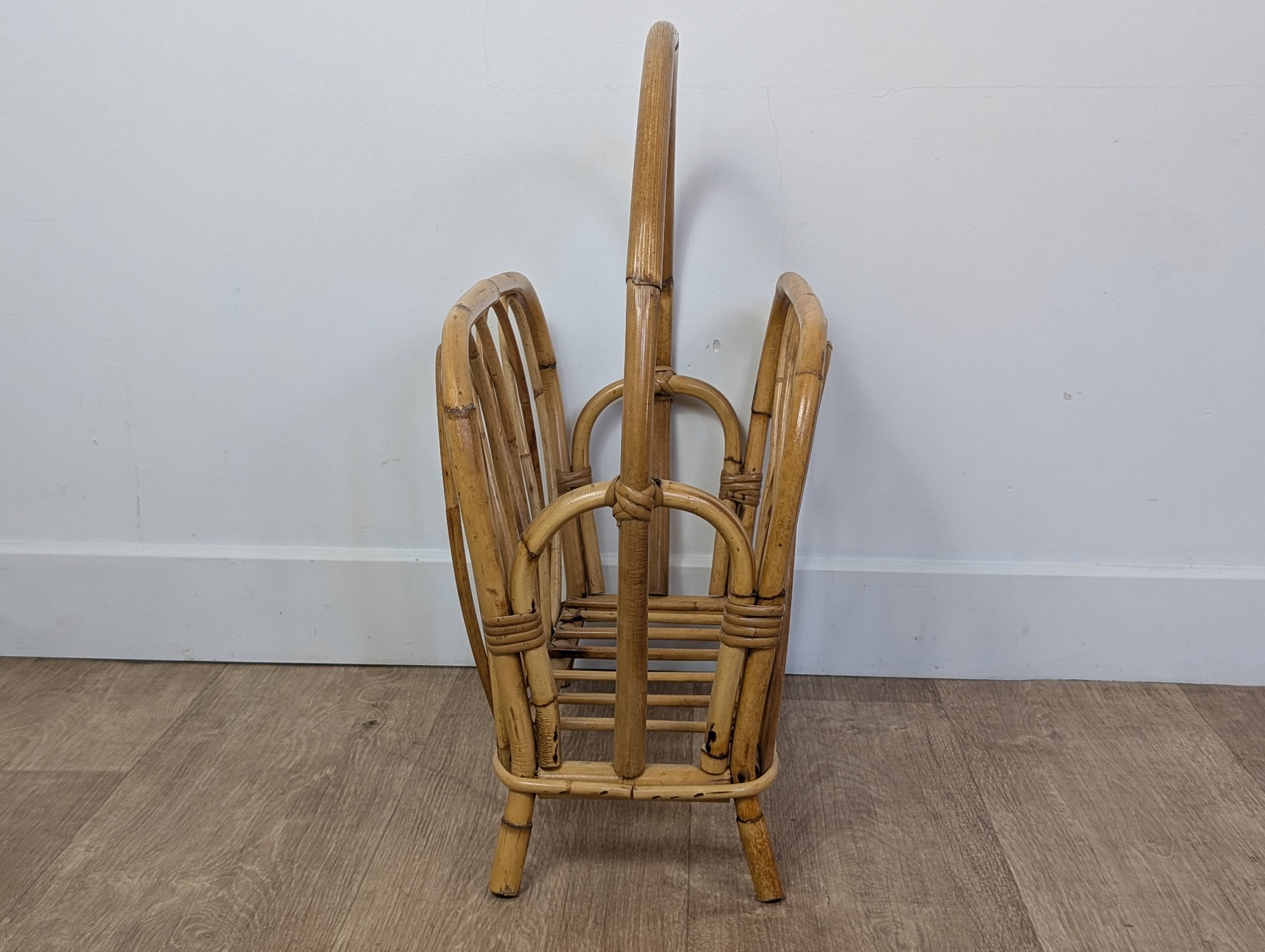 Rattan magazine rack