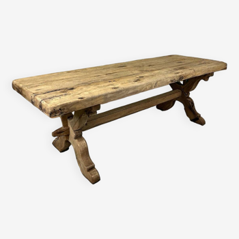 Table console en chêne blanchi