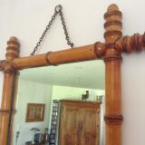 Vintage bamboo mirror of the 50s 50x43cm