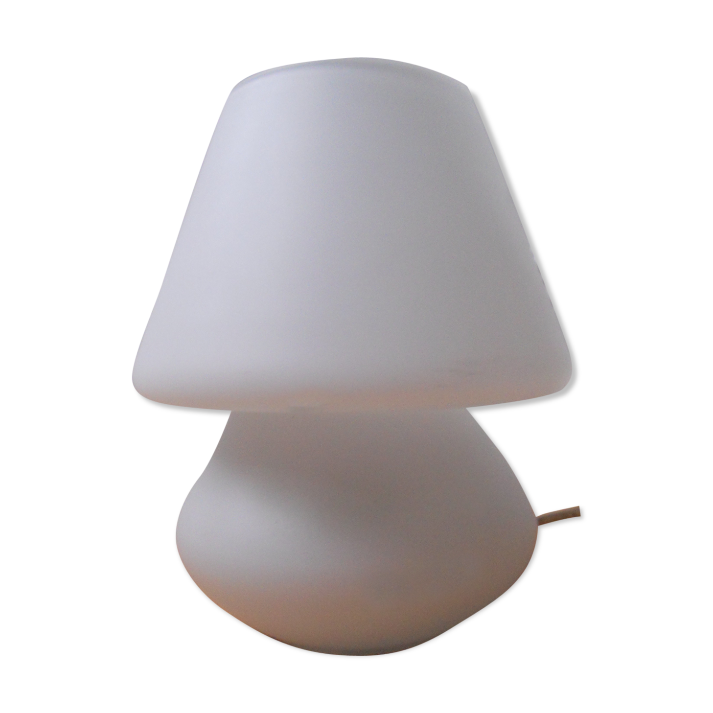 80s glass mushroom lamp