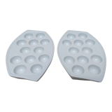 Set of 2 porcelain snail dishes