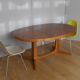 Baumann 250cm extendable oval table in walnut Scandinavian vintage design 60 70 extensions