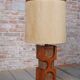 Art Deco Floor Lamp in Oak and Cork, Czech, 1920s