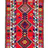 Tapis de coureur turc multicolore unique noué à la main 83 cm x 385 cm