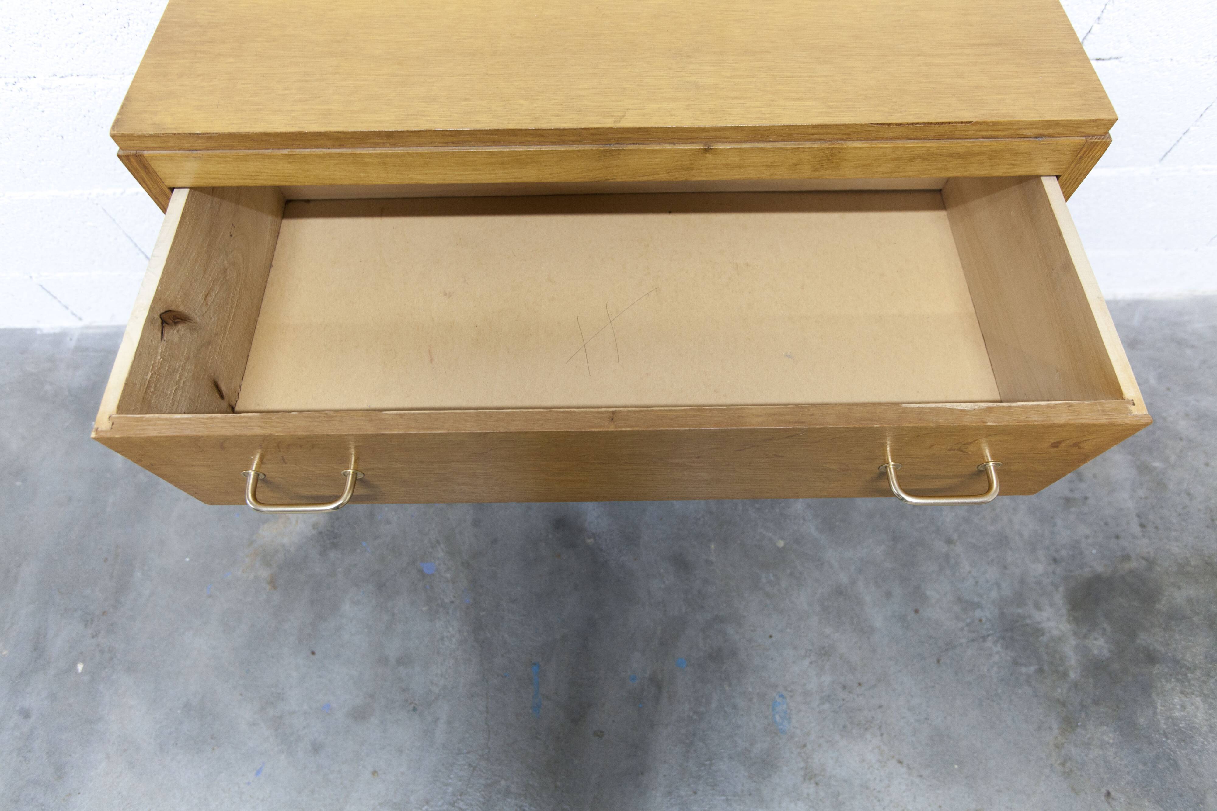 3-drawer chest with splayed legs, 1960s, honey color