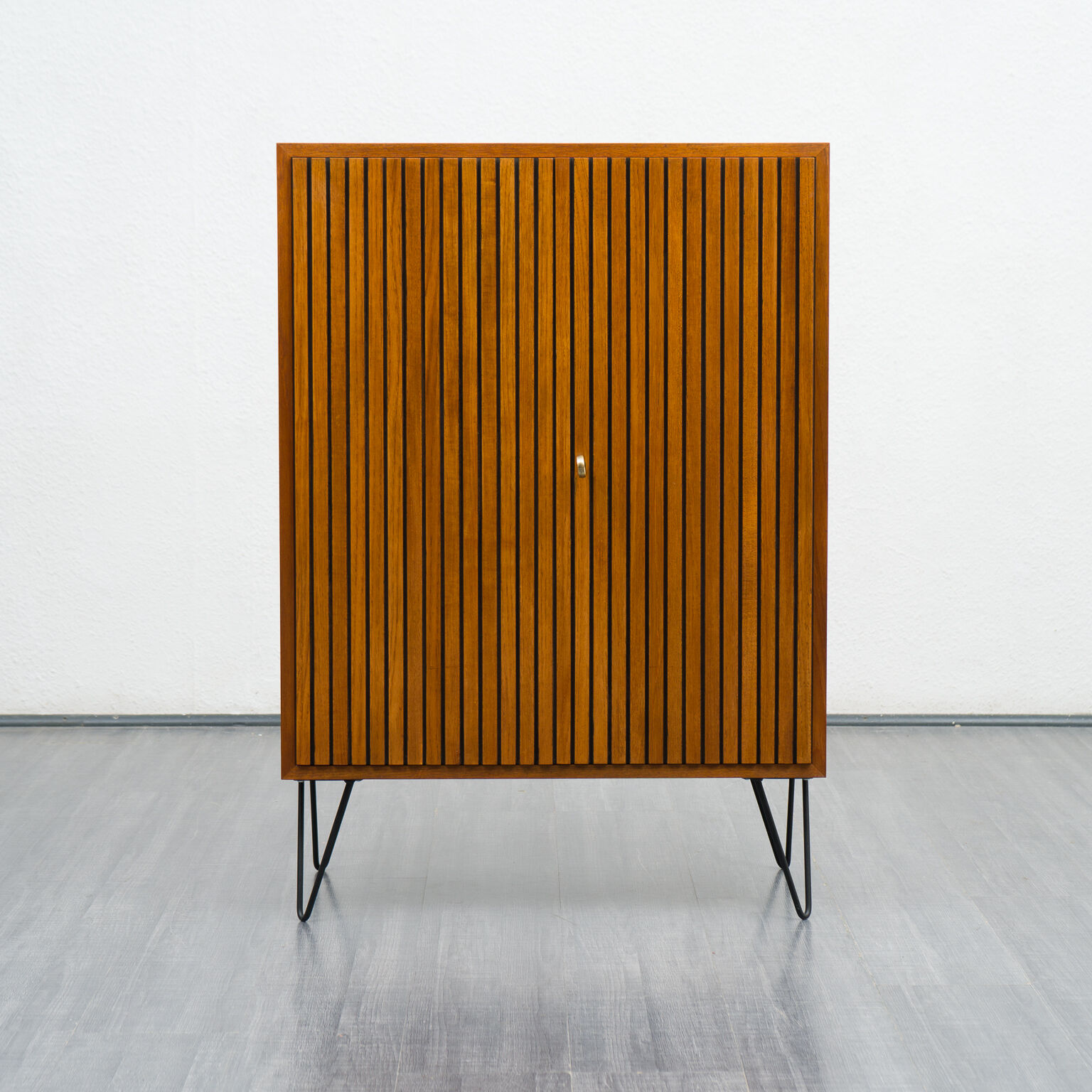 Wardrobe, teak, vintage, ridged doors