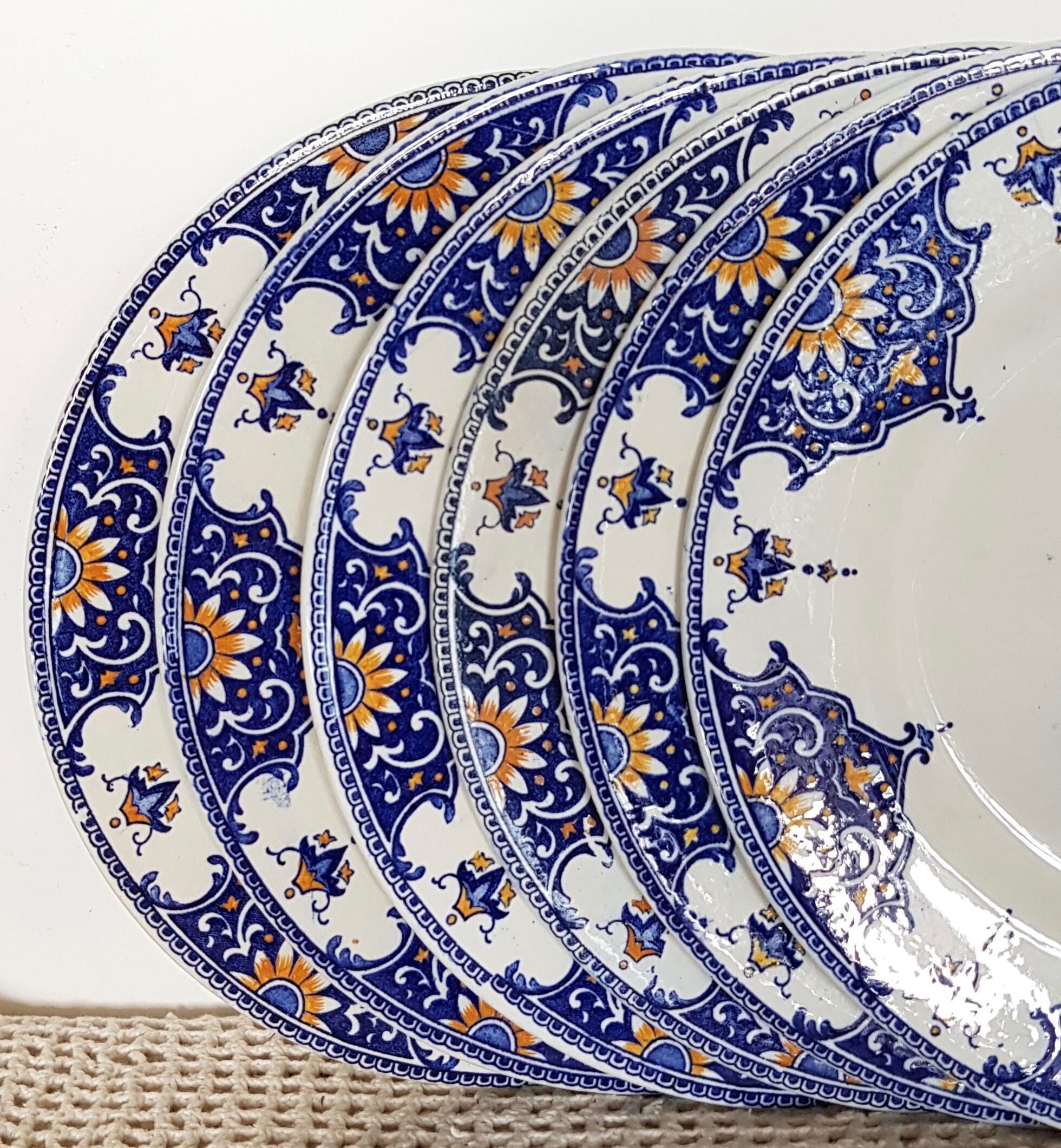 Set de 6 assiettes plates Modèle Alexandra Lunéville K&C