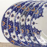 Set of 6 model Alexandra flat plates Lunéville K&C