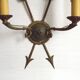 French Vintage Bronze Empire Arrow & Quiver Criss Cross Double Wall Sconces