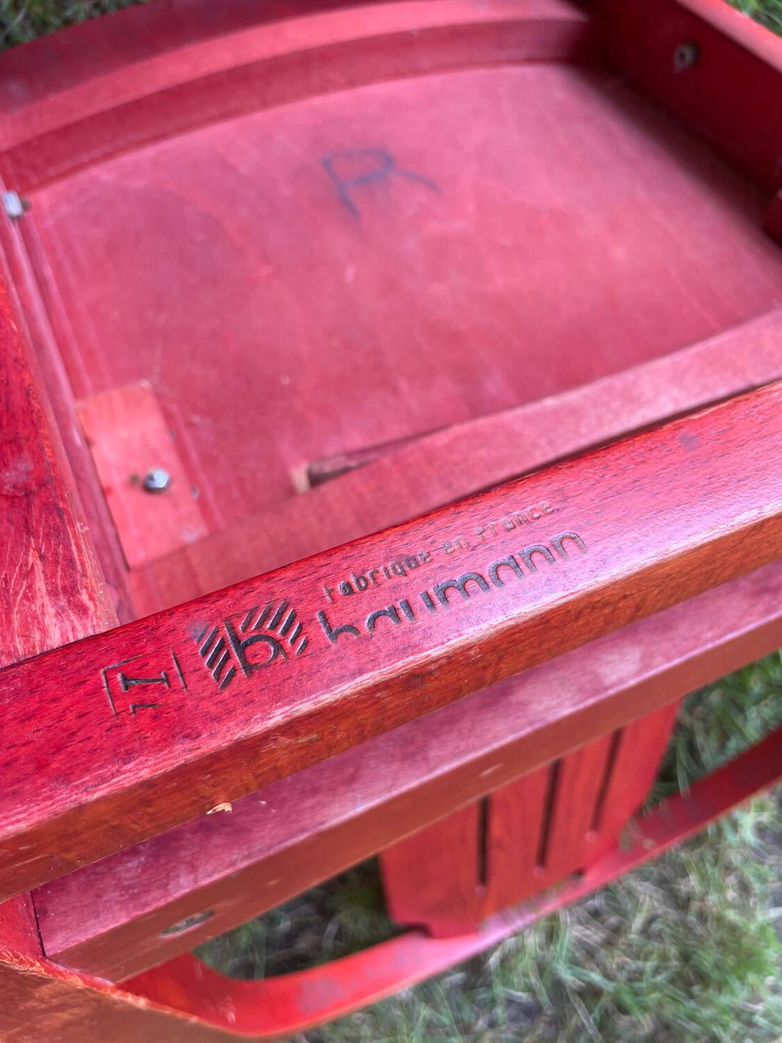 4 chaises bois rouge Baumann Argos