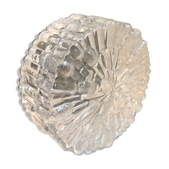 Plafonnier en verre ciselé des années 50