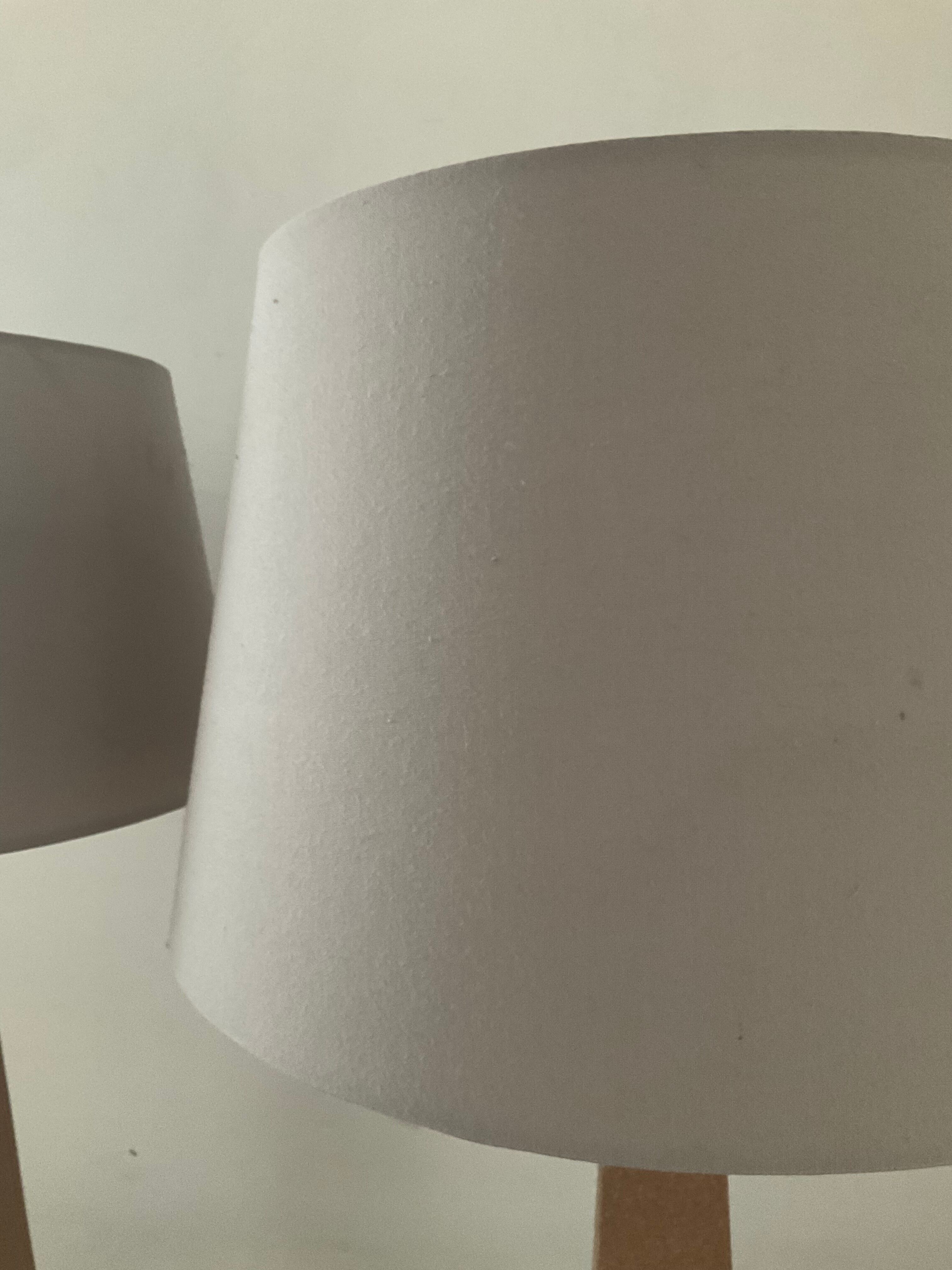 Pair of vintage terracota ceramic column lamps