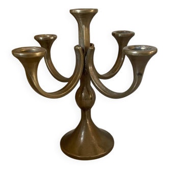 Solid Brass Brutalist Chandelier