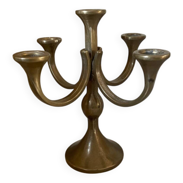 Solid Brass Brutalist Chandelier