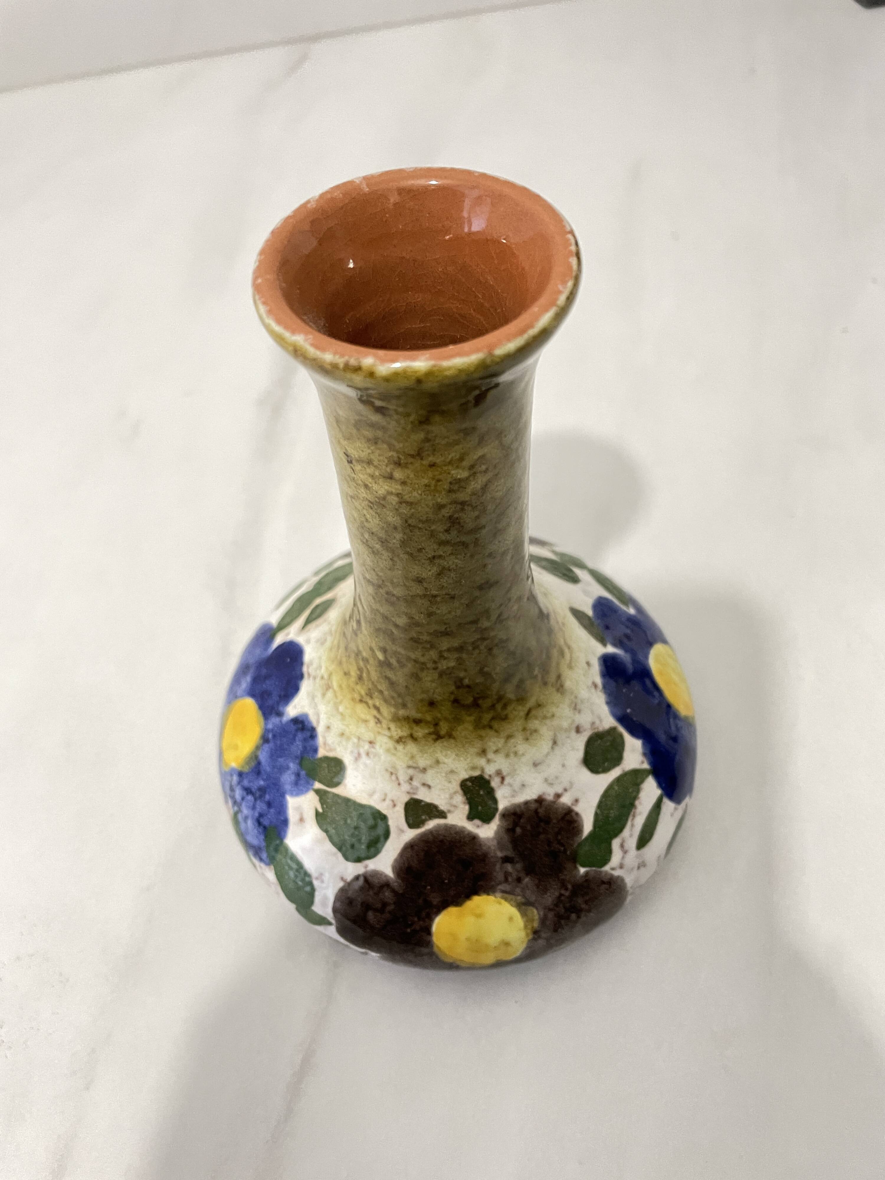 Rare enamelled ceramic vase no. 9101/1 - 1960s / 70s - west germany