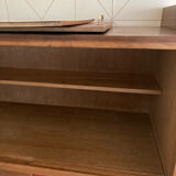 Buffet with 4 sliding doors, vintage wood and Formica