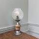 Art Nouveau lamp with engraved glass