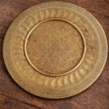 Set of 2 embossed brass trays