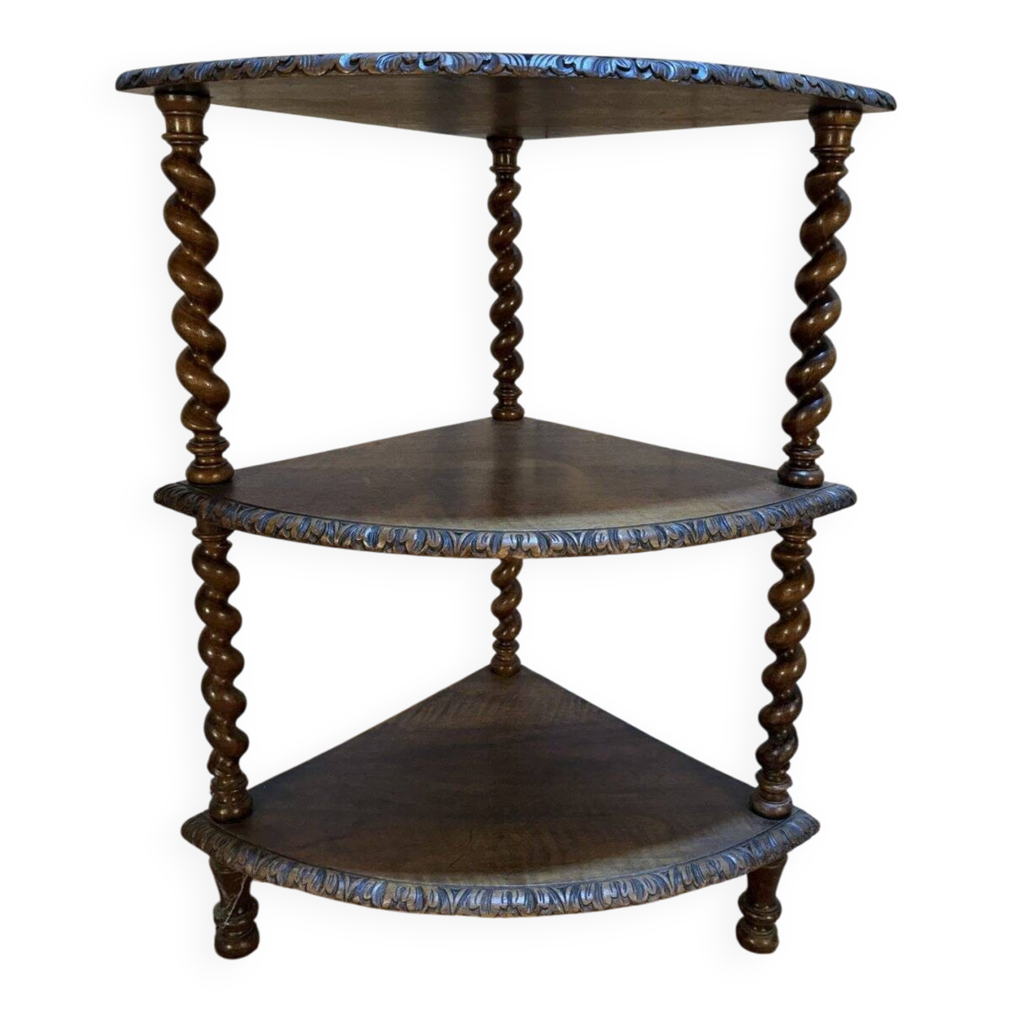 Small corner shelf in walnut