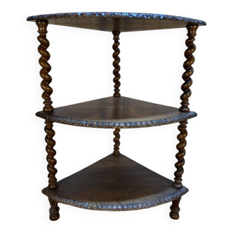 Small corner shelf in walnut