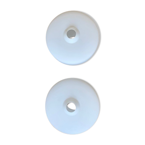Paire de globes en verre - blanc opaque