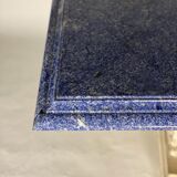 Blue granite table azul bahia and pierre limoneuse circa 1980