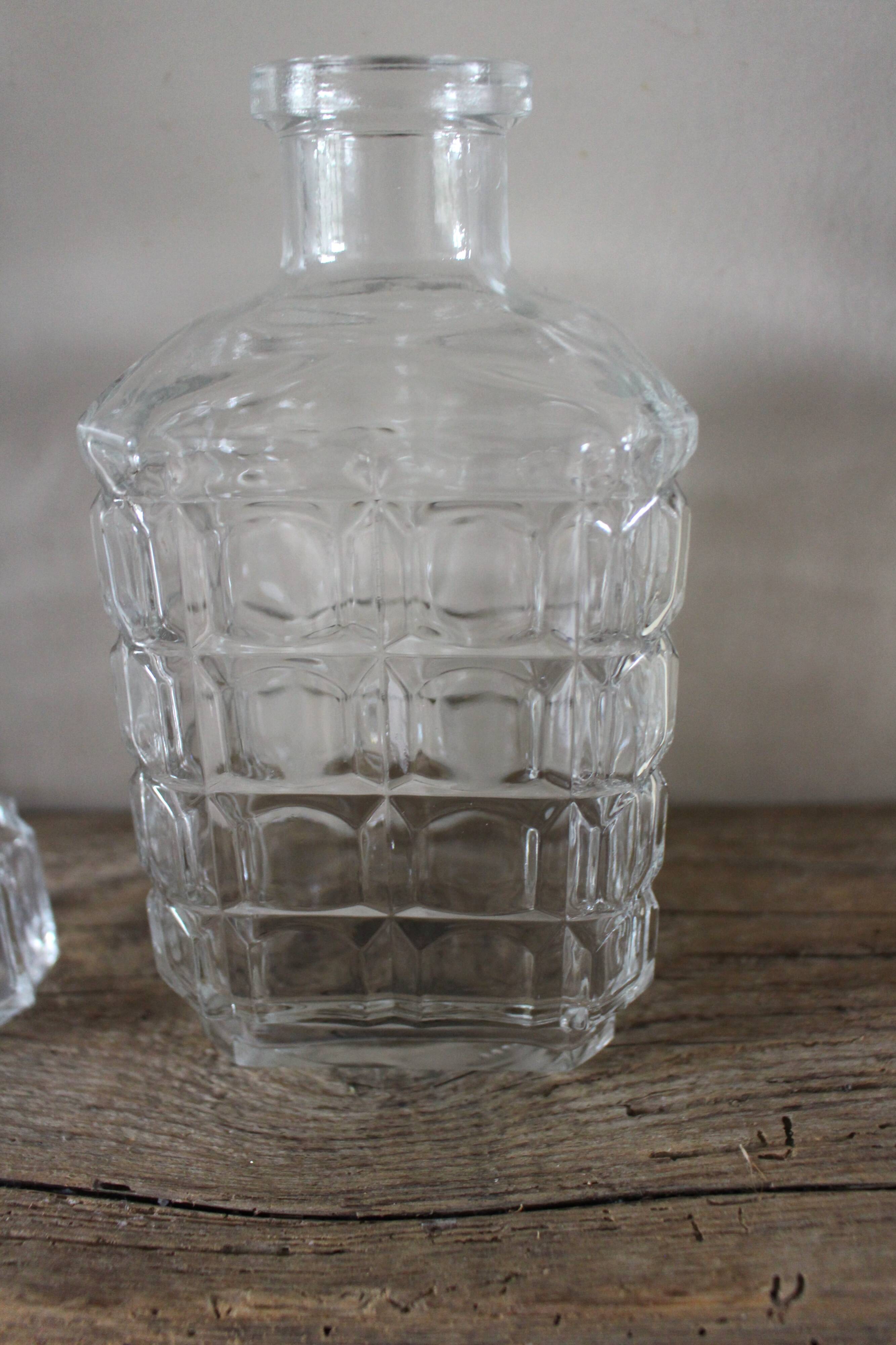 Vintage Relief Square Glass Whiskey Decanter