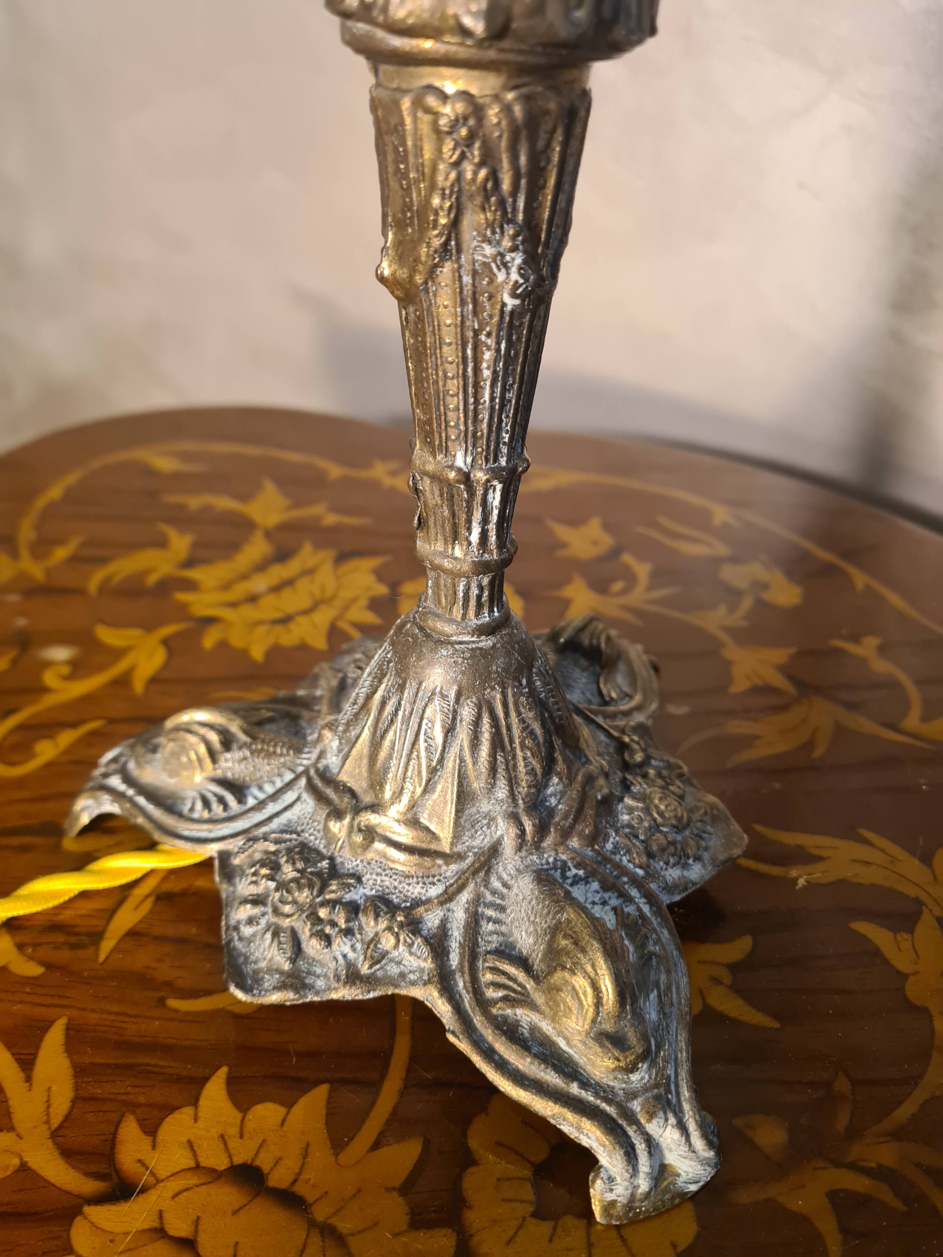 brass lamp Italy 39x17 beautiful antique tulip 1900