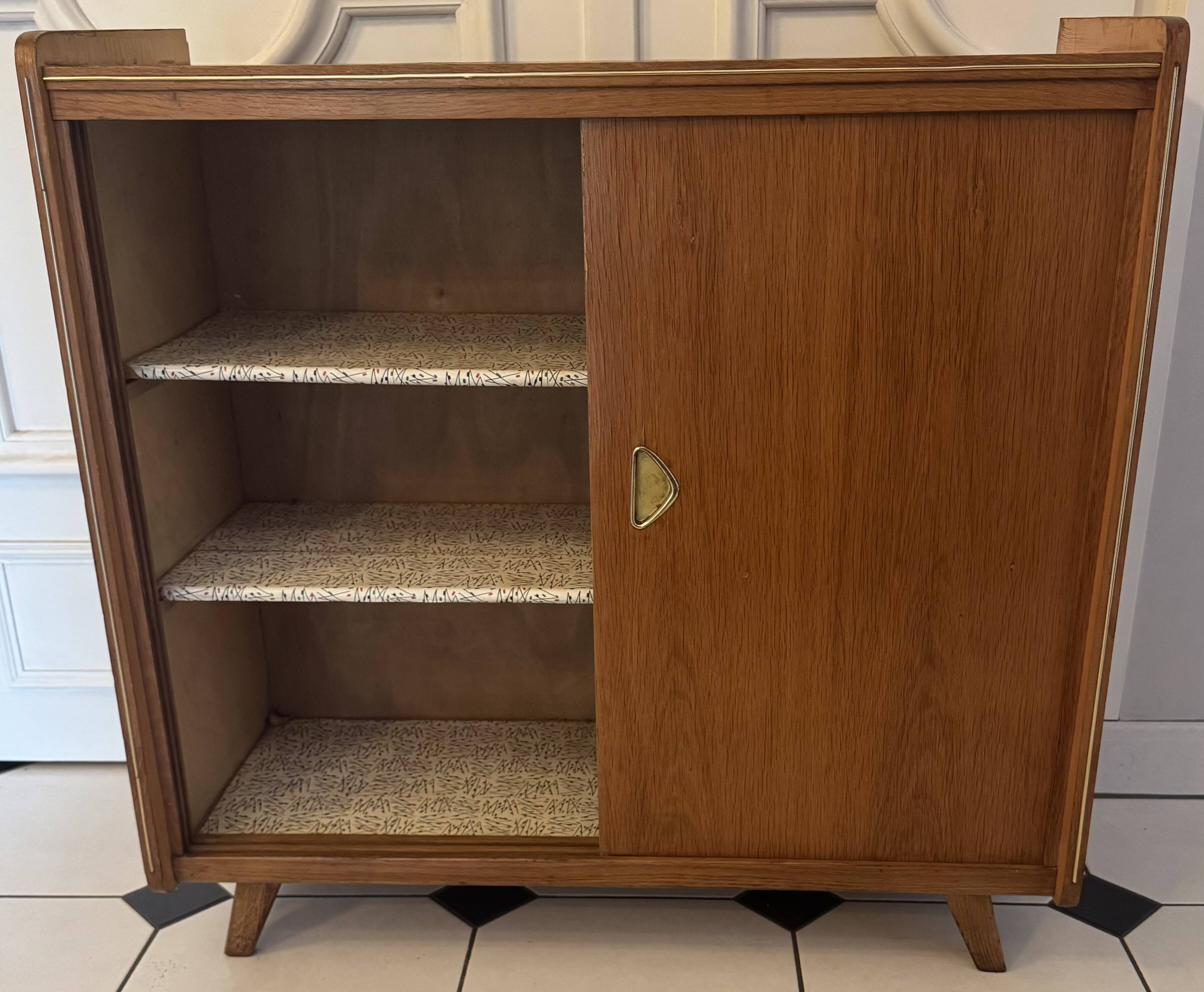 Vintage shoe cabinet with tapered legs