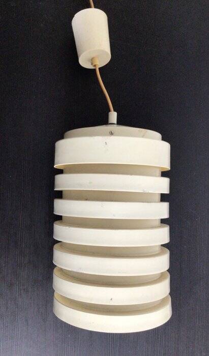 White lacquered metal pendant light - Hans-Agne Jakobsson