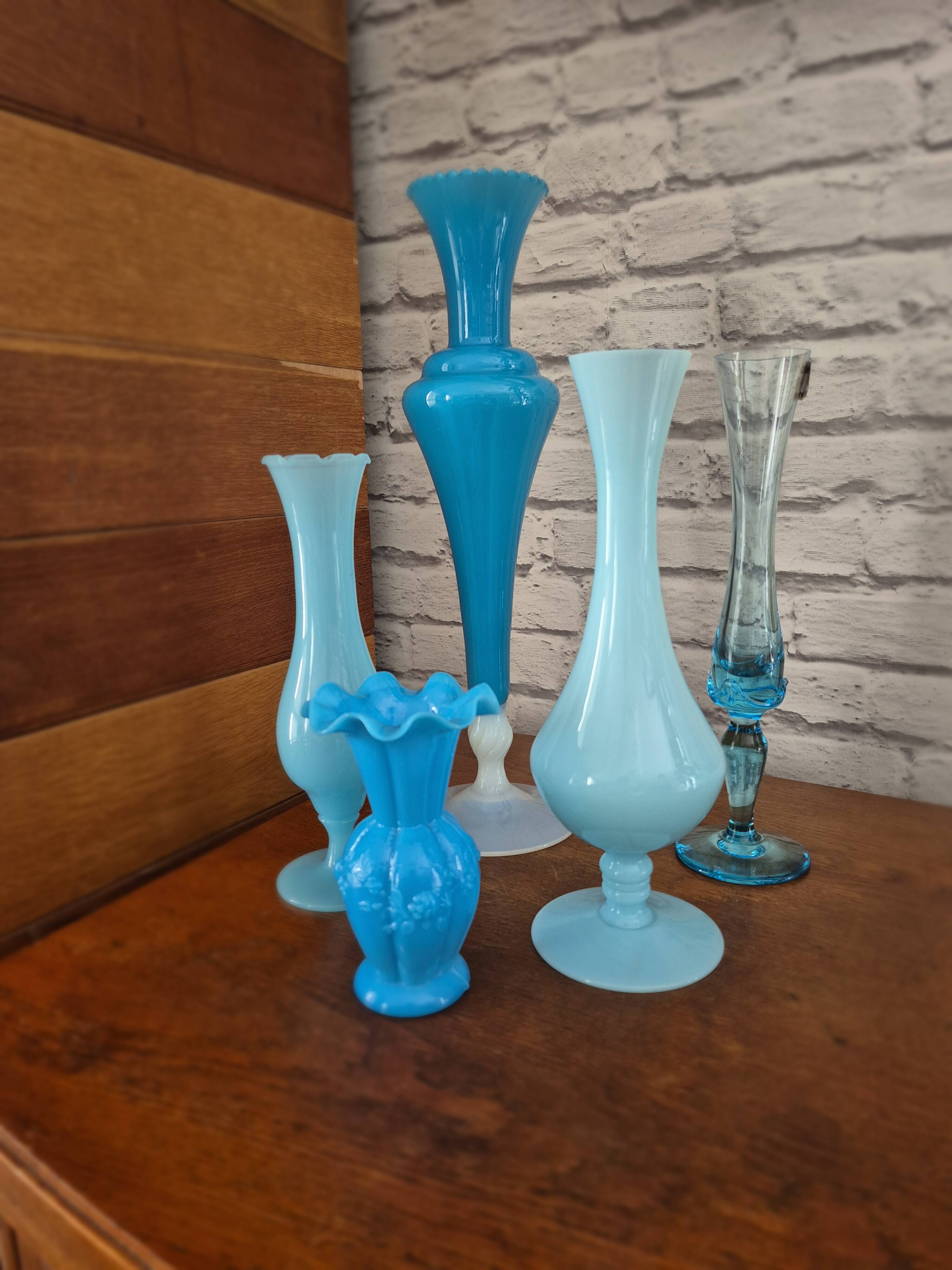 Vintage sky blue opaline vase