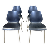 Set of 4 black Maui chairs by Magistretti for Kartell 2000s Italy