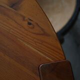 Mid-century Danish round dining table in solid pine, 1970s.