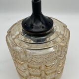 Suspension / portable lamp in smoked glass, 1970s