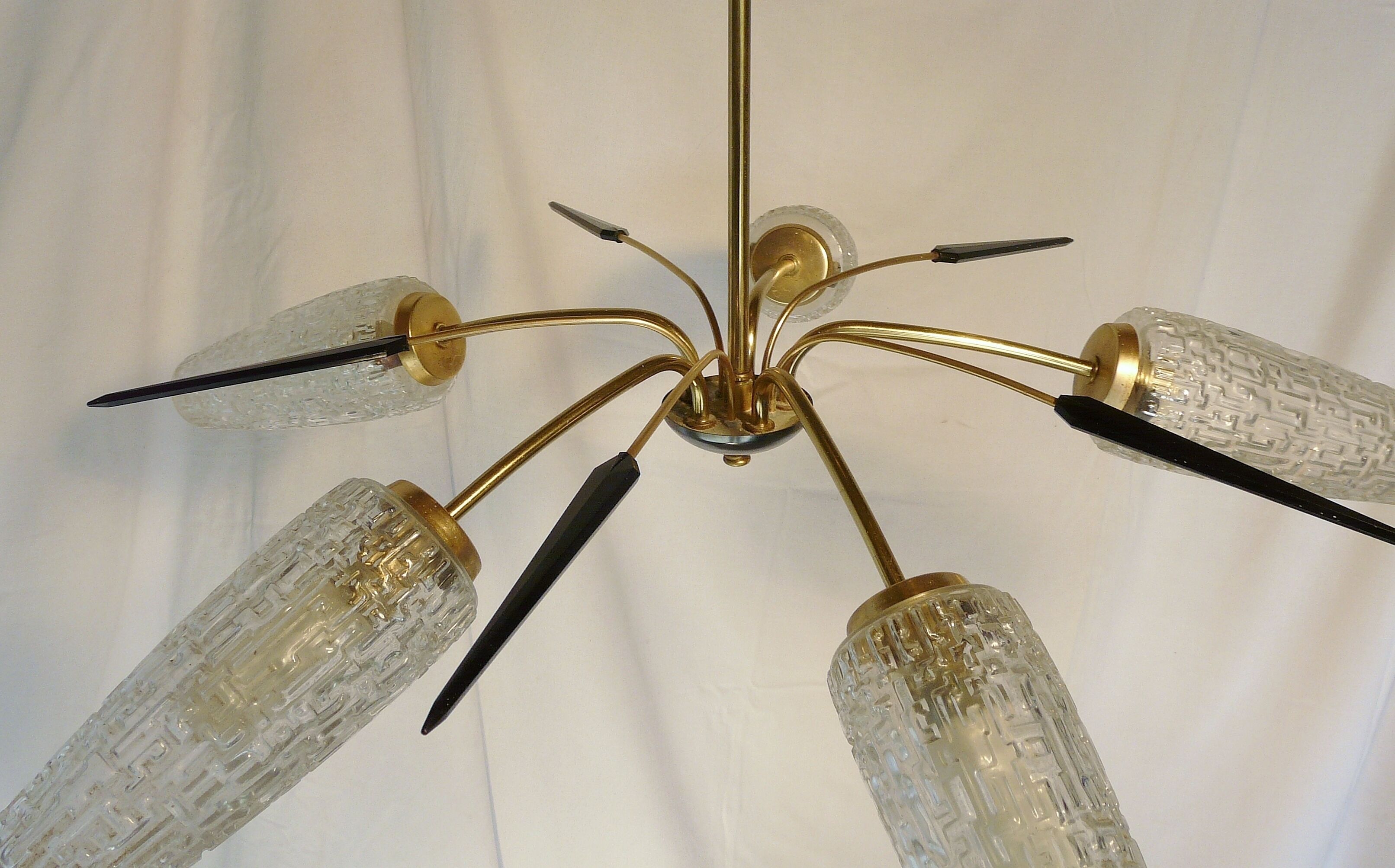 Vintage 50s suspension ceiling five lights